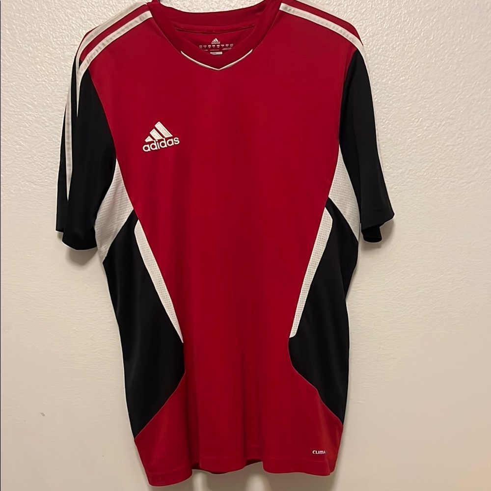 Adidas Red and Black Athletic Shirt